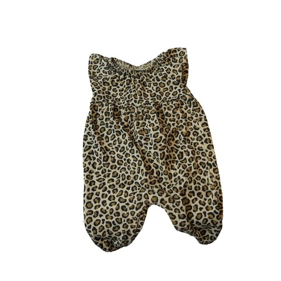 Old Navy Baby Girl Jumpsuit Romper 3 to 6 Months Leopard Flutter Sleeve Jersey - Picture 1 of 4